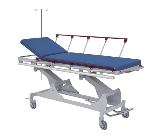 Hydraulisk transportvagn med sidogrindar - Höj- och sänkbar - 210x66 cm