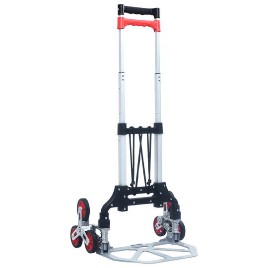 vidaXL Hopfällbar trappkärra 70 kg aluminium silver