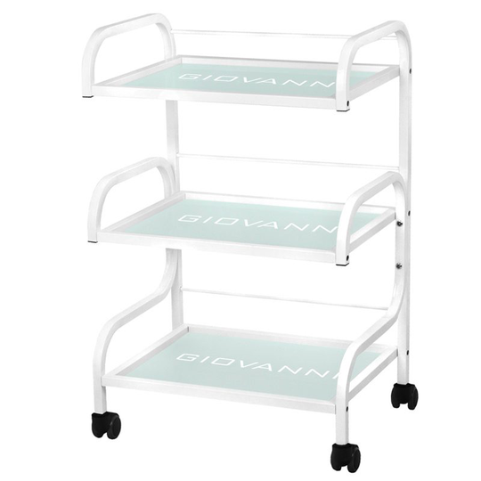 Vagn med 3 hyllplan i glas - GIOVANNI 1014