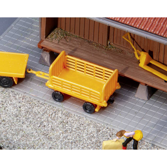 Faller 180991 H0 plattformsvagn, orange 2-pack Färdig modell