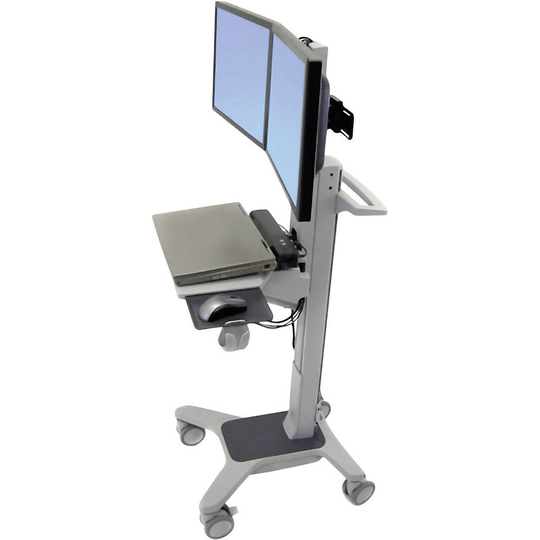 Ergotron Neo-Flex® Dual WideView WorkSpace 2x TV-golvstativ 25,4 cm (10) - 55,9 cm (22) Tangentbordsbricka, Roterbar