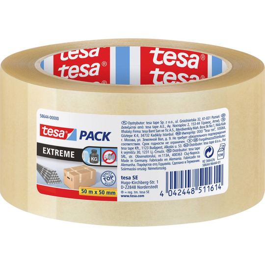 tesa EXTREME 58644-00000-00 Packtejp tesapack® Transparent (L x B) 50 m x 50 mm 1 st