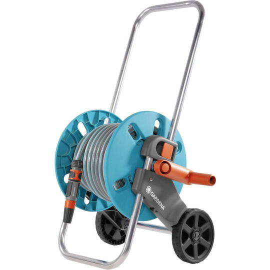 GARDENA CleverRoll S Set 18502-20 Slangvinda med hjul 20 m 13 mm 1/2 tum Grå, Turkos, Orange 1 st