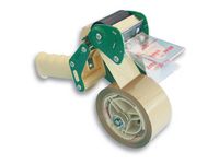 Tejphållare packtejp 50mm vit/grön.
