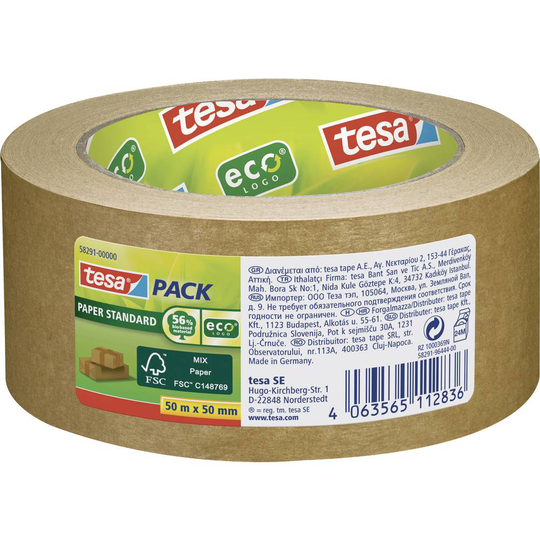tesa STANDARD ecoLogo® 58291 Packtejp Brun (L x B) 50 m x 50 mm 1 st