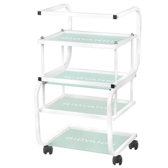 Vagn med 4 hyllplan i glas - GIOVANNI 1012