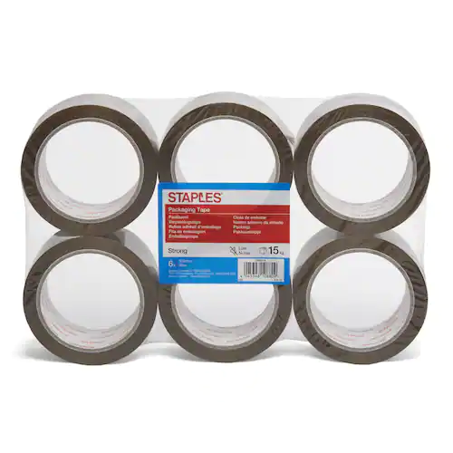 Staples Packtejp PP Acryl 50mmx66m Brun