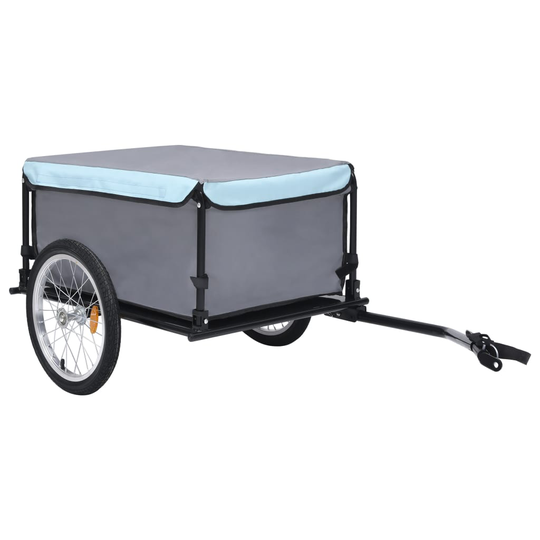 vidaXL Cykelvagn svart och blå 65 kg