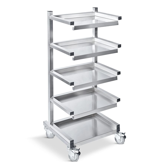 Transportvagn med 5 hyllplan och 2 bromsar - 40 x 60 x 130 cm - D-51