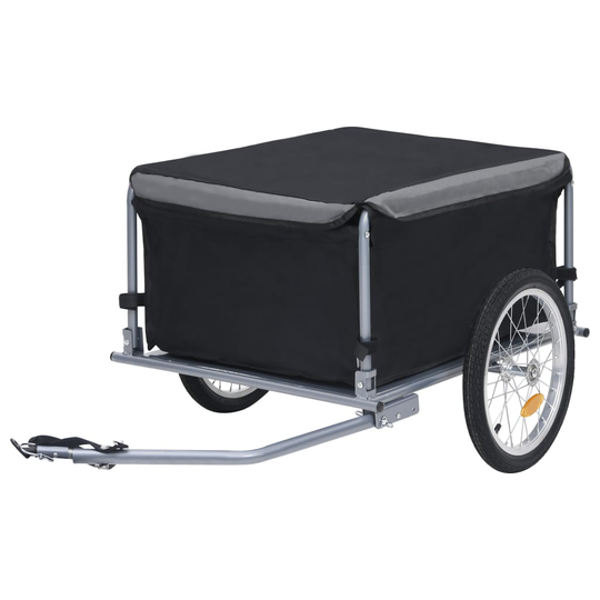 vidaXL Cykelvagn svart och grå 65 kg